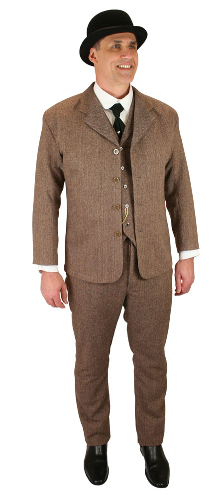 Tweed Men Adjustable Pants Herringbone Suits Trouser Vintage Wool Business 28-44