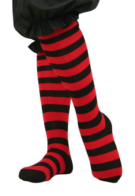 Striped Stockings - Red/Black Thigh Highs