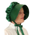  Victorian,Old West,Edwardian Ladies Hats Green Satin,Synthetic Solid Bonnets |Antique, Vintage, Old Fashioned, Wedding, Theatrical, Reenacting Costume | Dickens