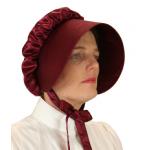  Victorian,Old West, Ladies Hats Burgundy,Red Satin,Synthetic Solid Bonnets |Antique, Vintage, Old Fashioned, Wedding, Theatrical, Reenacting Costume | Dickens