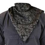 Premium Silk Blend Neckerchief - Gray/Black Jacquard