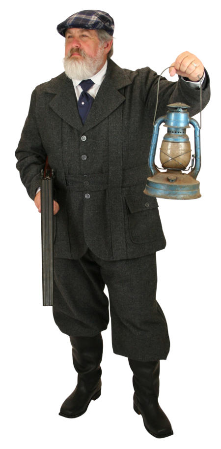 Victorian Mens Gray Herringbone Knicker | Dickens | Downton Abbey | Edwardian || Mens Knickers - Gray Herringbone Tweed