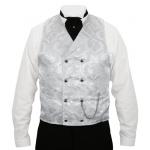  Victorian,Old West,Regency, Mens Vests White Satin,Synthetic,Microfiber Floral Dress Vests |Antique, Vintage, Old Fashioned, Wedding, Theatrical, Reenacting Costume |