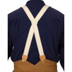 1860s Cotton X-Back Suspenders - Rust Stripe
