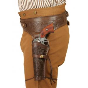  Old West Holsters and Gunbelts Chocolate,Brown Leather Tooled Gunbelt Holster Combos |Antique, Vintage, Old Fashioned, Wedding, Theatrical, Reenacting Costume |