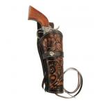 Western Holster - RH Draw - Two-Tone Brown Tooled Leather