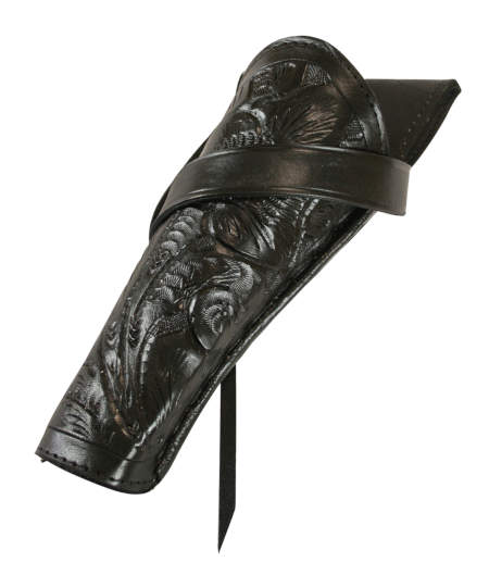 Western Holster - LH Cross-Draw - Black Tooled Leather