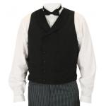  Victorian,Old West,Edwardian Mens Vests Black Wool Blend Solid Dress Vests,Matched Separates |Antique, Vintage, Old Fashioned, Wedding, Theatrical, Reenacting Costume |