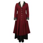  Victorian,Old West,Steampunk, Ladies Coats Burgundy,Red Synthetic Frock Coats |Antique, Vintage, Old Fashioned, Wedding, Theatrical, Reenacting Costume |