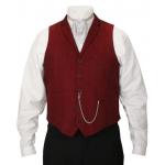  Victorian, Mens Vests Red Tweed,Synthetic Herringbone Dress Vests,Tweed Vests |Antique, Vintage, Old Fashioned, Wedding, Theatrical, Reenacting Costume |