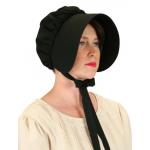  Victorian,Old West, Ladies Hats Black Cotton Solid Bonnets |Antique, Vintage, Old Fashioned, Wedding, Theatrical, Reenacting Costume |