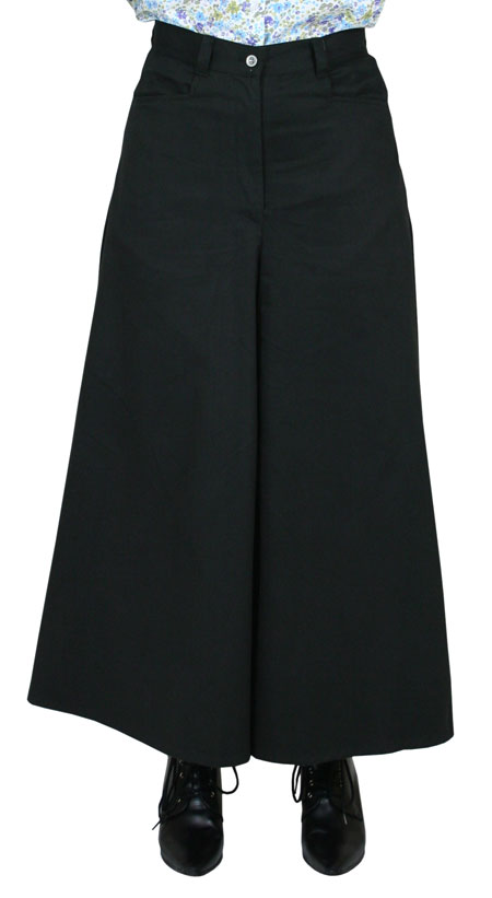 Steampunk Ladies Black Cotton Solid Work Pants | Gothic | Pirate | LARP | Cosplay | Retro | Vampire || Classic Riding Pants - Black