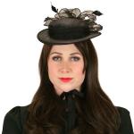  Victorian, Ladies Hats Black Synthetic,Straw Solid Boaters |Antique, Vintage, Old Fashioned, Wedding, Theatrical, Reenacting Costume |