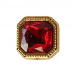 Gold Square Tie Tack - Ruby