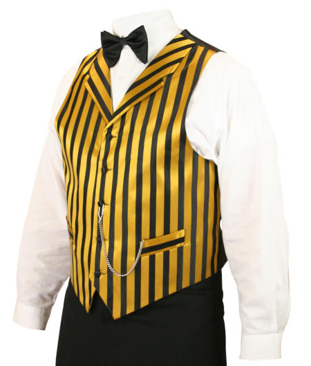 Ragtime Vest - Black/Gold Stripe