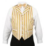  Victorian,Old West,Steampunk,Edwardian, Mens Vests Gold,White Satin,Synthetic,Microfiber Stripe Dress Vests |Antique, Vintage, Old Fashioned, Wedding, Theatrical, Reenacting Costume |