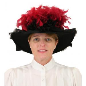  Victorian,Edwardian Ladies Hats Burgundy,Red,Black Wool Felt Touring Hats |Antique, Vintage, Old Fashioned, Wedding, Theatrical, Reenacting Costume |