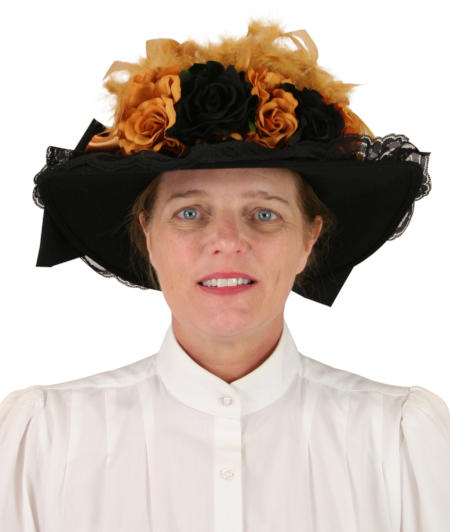 1800s Ladies Orange Wool Felt Touring Hat | 19th Century | Historical | Period Clothing | Theatrical || Ladies Victorian Touring Hat - Cognac