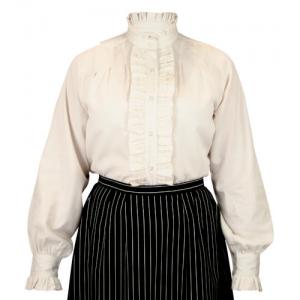  Victorian,Edwardian Ladies Blouses Ivory Cotton Solid Fitted Blouses |Antique, Vintage, Old Fashioned, Wedding, Theatrical, Reenacting Costume |