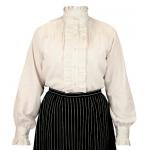  Victorian,Edwardian Ladies Blouses Ivory Cotton Solid Fitted Blouses |Antique, Vintage, Old Fashioned, Wedding, Theatrical, Reenacting Costume |