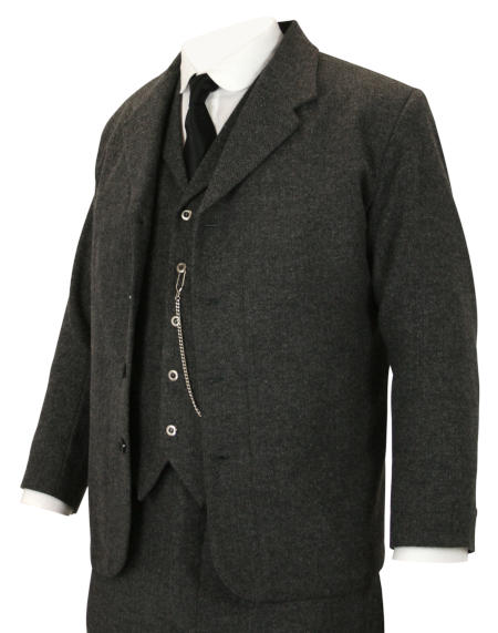 Sack Coat - Gray Herringbone Tweed