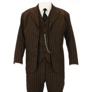  Victorian,Old West,Edwardian Mens Coats Brown Tweed,Wool Blend,Synthetic Stripe Sack Coats,Matched Separates |Antique, Vintage, Old Fashioned, Wedding, Theatrical, Reenacting Costume |