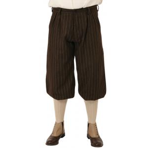  Victorian,Edwardian,Steampunk Mens Pants Brown Wool Blend,Synthetic Stripe Knickers,Matched Separates |Antique, Vintage, Old Fashioned, Wedding, Theatrical, Reenacting Costume | Vintage Golf