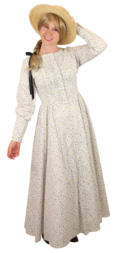 1800s Ladies Purple Cotton Floral Dress | 19th Century | Historical | Period Clothing | Theatrical || Beatrice Prairie Dress - Purple Floret