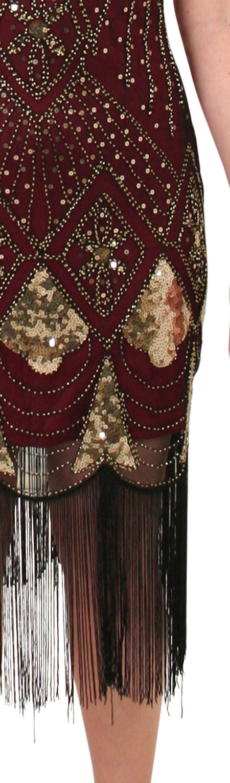 Gilda Flapper Dress - Burgundy