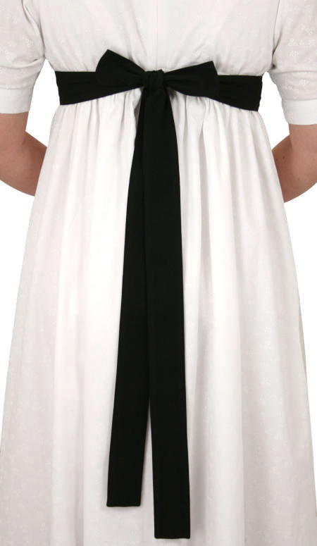 Ladies Cotton Sash Belt - Black