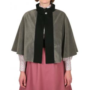  Victorian,Edwardian Ladies Shawls Gray Wool Blend Solid Capes and Capelets |Antique, Vintage, Old Fashioned, Wedding, Theatrical, Reenacting Costume | Dickens