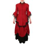  Victorian,Old West Ladies Dresses and Suits Red Cotton Floral Suits,Dresses |Antique, Vintage, Old Fashioned, Wedding, Theatrical, Reenacting Costume |