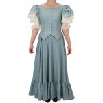  Victorian,Old West Ladies Dresses and Suits Blue Cotton Floral Suits |Antique, Vintage, Old Fashioned, Wedding, Theatrical, Reenacting Costume |