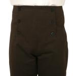 Regency Fall Front Trousers - Brown Twill