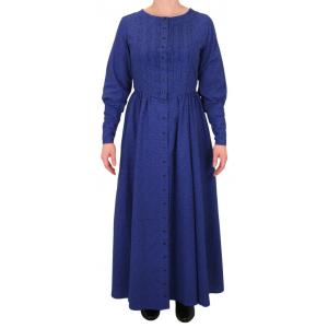  Victorian,Old West,Edwardian Ladies Dresses and Suits Blue Cotton Floral Dresses |Antique, Vintage, Old Fashioned, Wedding, Theatrical, Reenacting Costume |