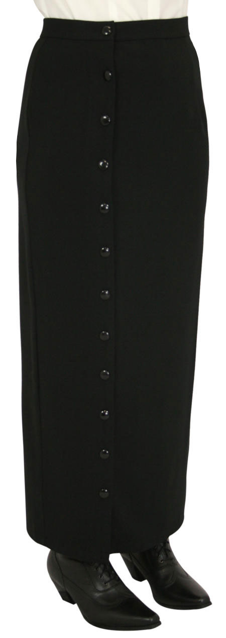 Edwardian Button Skirt - Black