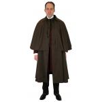  Victorian,Old West, Mens Coats Brown Cotton Solid Cloaks,Overcoats,Inverness |Antique, Vintage, Old Fashioned, Wedding, Theatrical, Reenacting Costume |