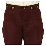 Ladies Classic Canvas Pants - Burgundy Stripe