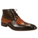Wingtip Boot - Two Tone Brown Leather