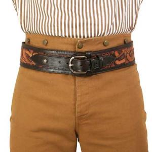  Old West Holsters and Gunbelts Brown,Two-Tone Leather Tooled Cartridge Belts |Antique, Vintage, Old Fashioned, Wedding, Theatrical, Reenacting Costume |