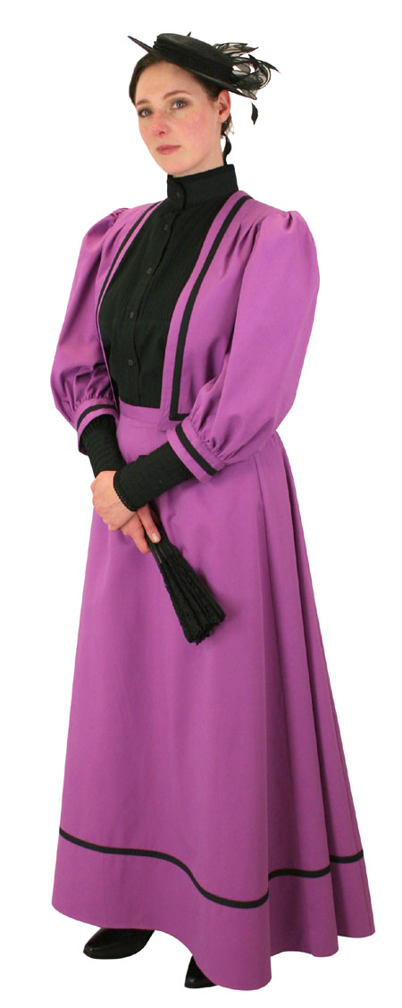 Vintage Ladies Purple Cotton Solid Suit | Romantic | Old Fashioned | Traditional | Classic || Ladies Edwardian Suit - Lilac