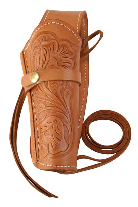 Western Holster - RH Draw - Tooled Tan Leather