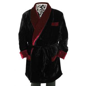  Victorian,Edwardian Mens Coats Black,Burgundy,Red Velvet,Synthetic Solid Smoking Robes,Smoking Jackets |Antique, Vintage, Old Fashioned, Wedding, Theatrical, Reenacting Costume | Vintage Smoking