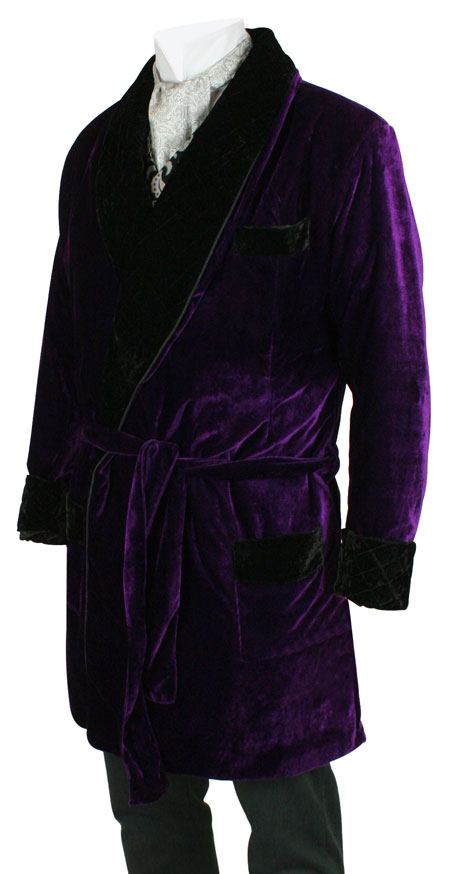 Vintage Smoking Robe - Purple Velvet