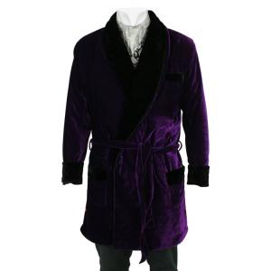  Victorian,Edwardian Mens Coats Purple Velvet,Synthetic Solid Smoking Robes |Antique, Vintage, Old Fashioned, Wedding, Theatrical, Reenacting Costume | Vintage Smoking