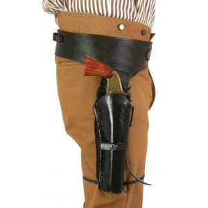  Old West Holsters and Gunbelts Black Leather Un-Tooled Gunbelt Holster Combos |Antique, Vintage, Old Fashioned, Wedding, Theatrical, Reenacting Costume |