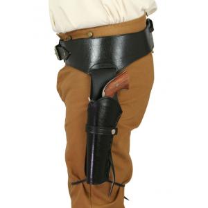  Old West Holsters and Gunbelts Black Leather Un-Tooled Gunbelt Holster Combos |Antique, Vintage, Old Fashioned, Wedding, Theatrical, Reenacting Costume |