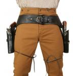(.44/.45 cal) Western Gun Belt and Holster - Double - Plain Brown Leather