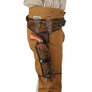  Old West Holsters and Gunbelts Brown,Two-Tone Leather Tooled Gunbelt Holster Combos |Antique, Vintage, Old Fashioned, Wedding, Theatrical, Reenacting Costume |