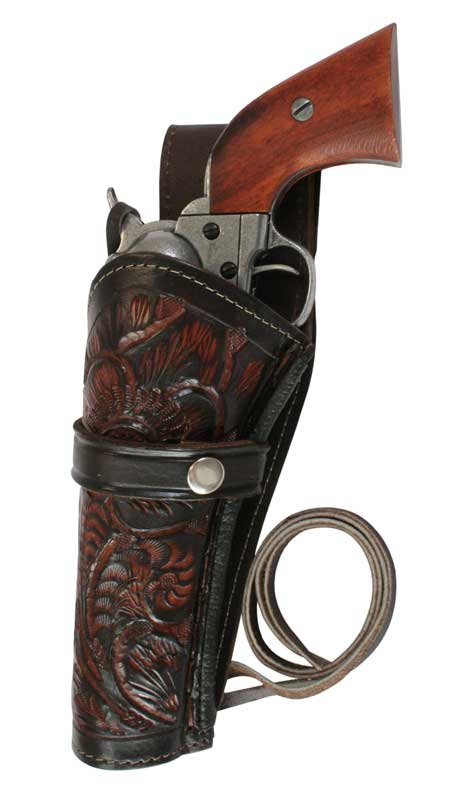 Wedding Mens Brown,Two-Tone Leather Tooled Holster | Formal | Bridal | Prom | Tuxedo || Western Holster - LH Draw - Two-Tone Brown Leather